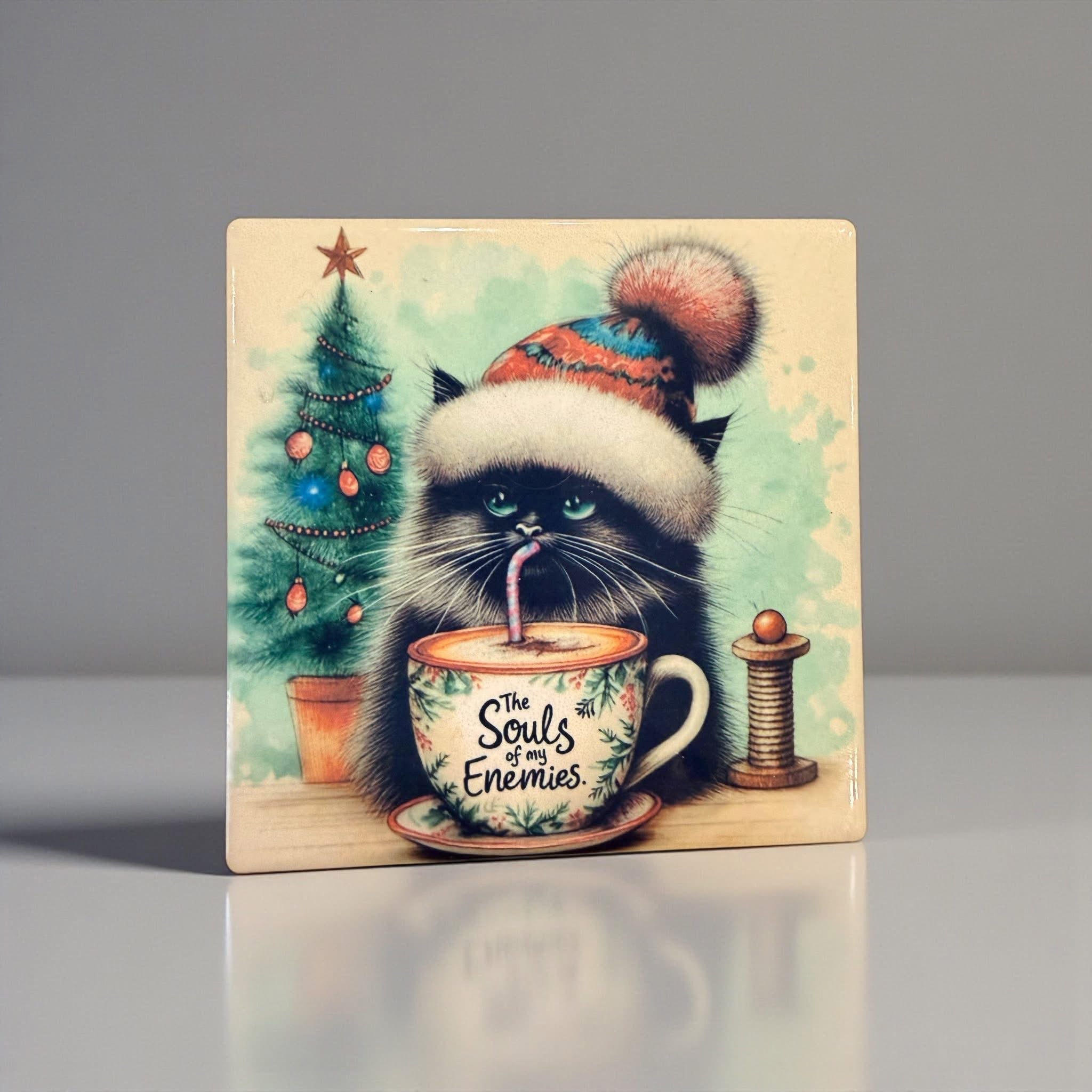 Soul Sipping Cat Coaster