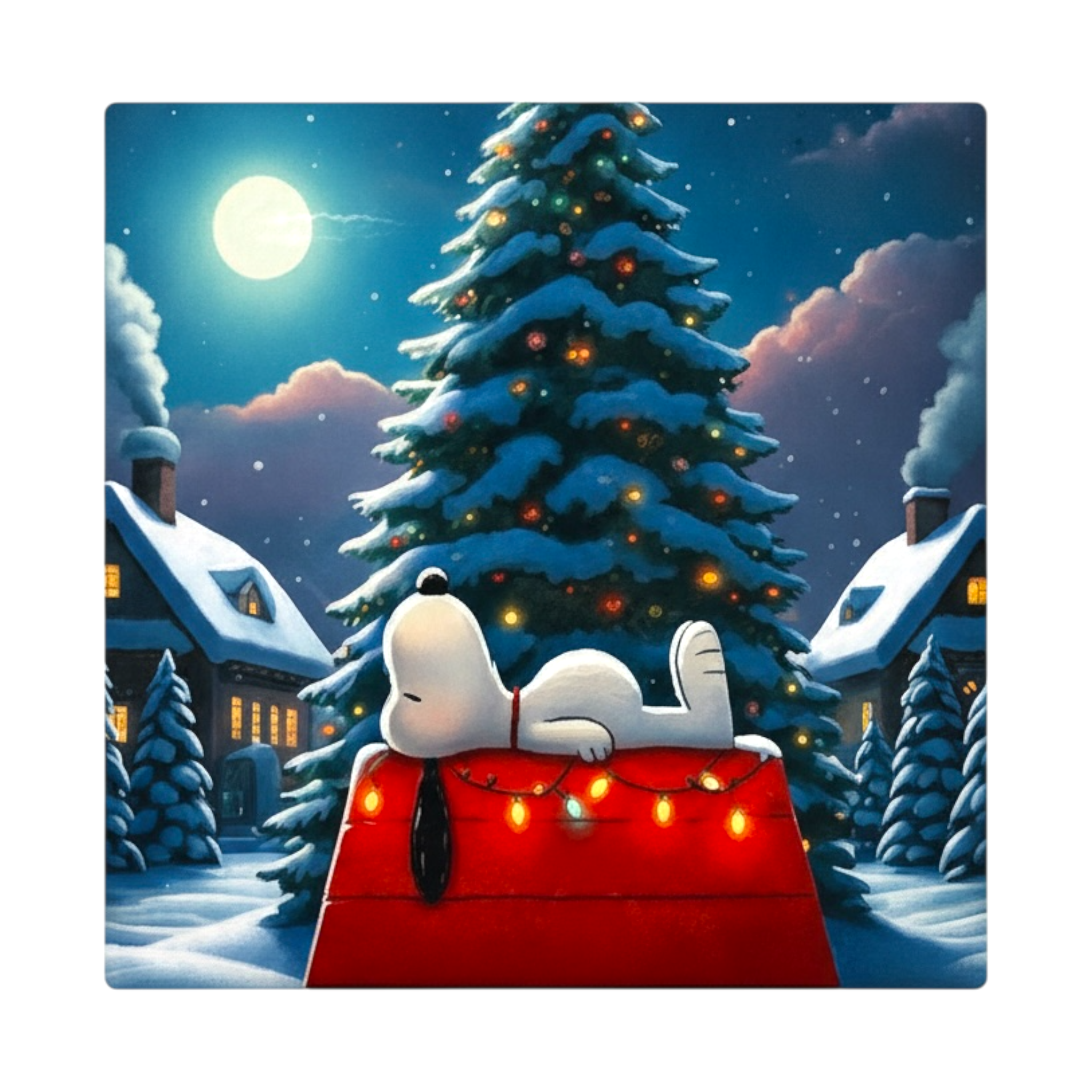 Snoopy Christmas Ceramic Coaster